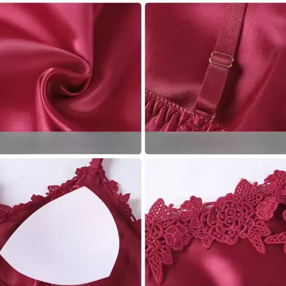 Entspannendes Pyjama Set - Damen 4 Stück Nachtwäsche Outfit