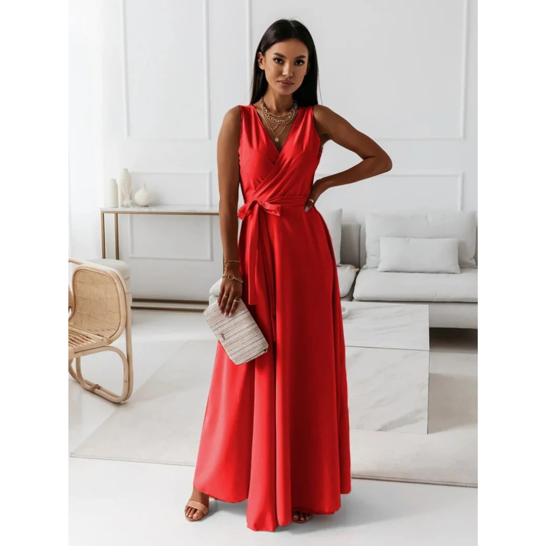 Erna | Damen Maxi Kleid Für Hochzeitsgast Im Wickel Stil