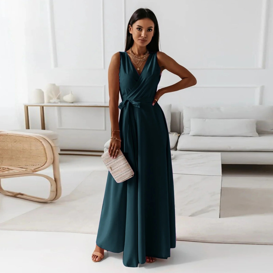 Erna | Damen Maxi Kleid Für Hochzeitsgast Im Wickel Stil