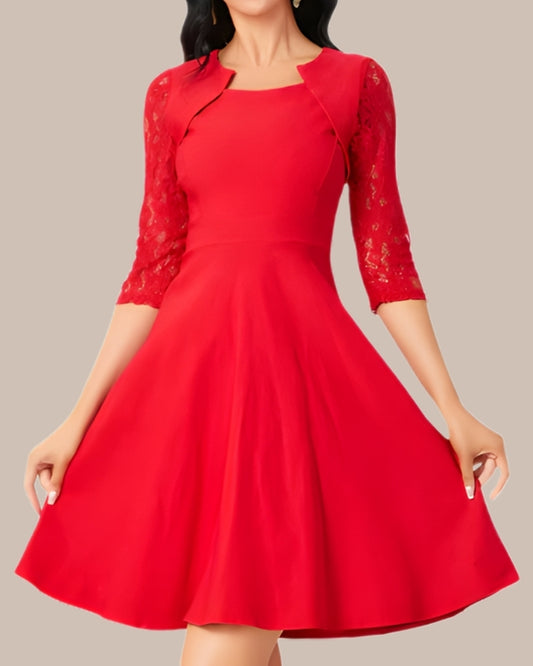 Festliches Abendkleid Damen | Mini Langarm