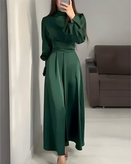 Festliches Damen Maxi Abendkleid mit langen Ärmeln | Elegant