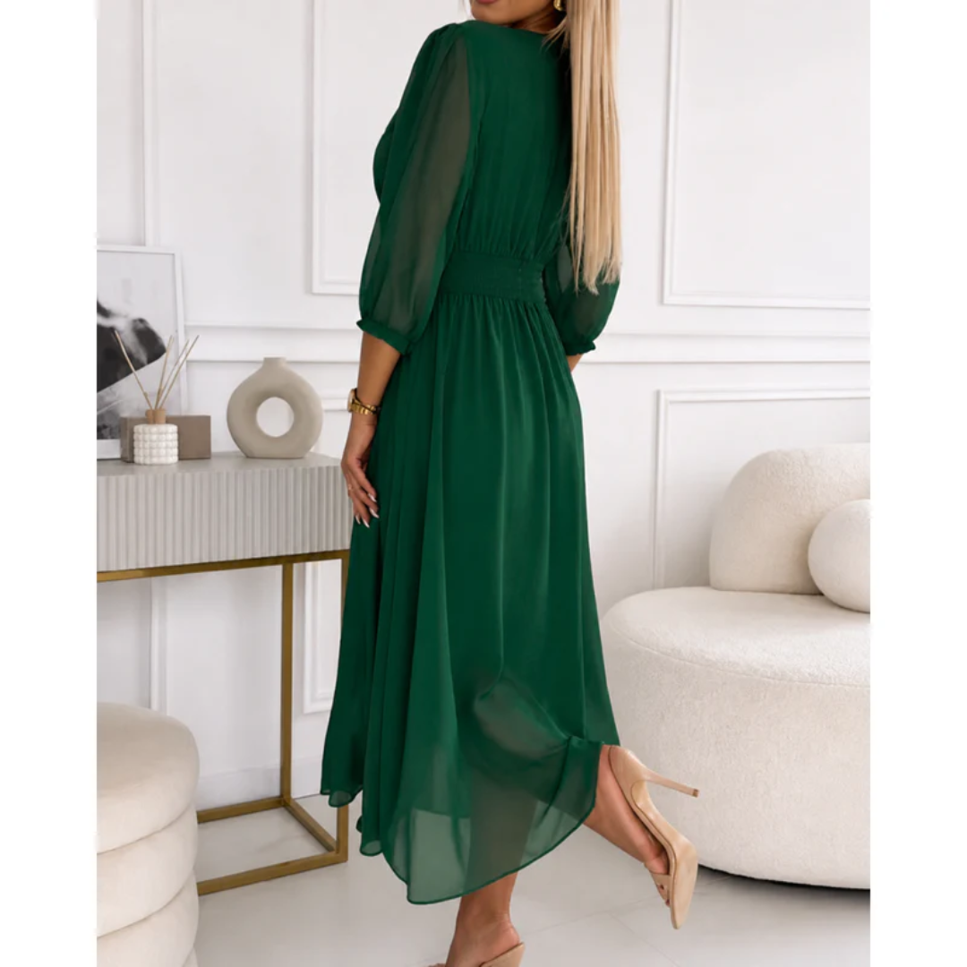 Festliches Sommerkleid mit 3/4-Ärmel | Midi