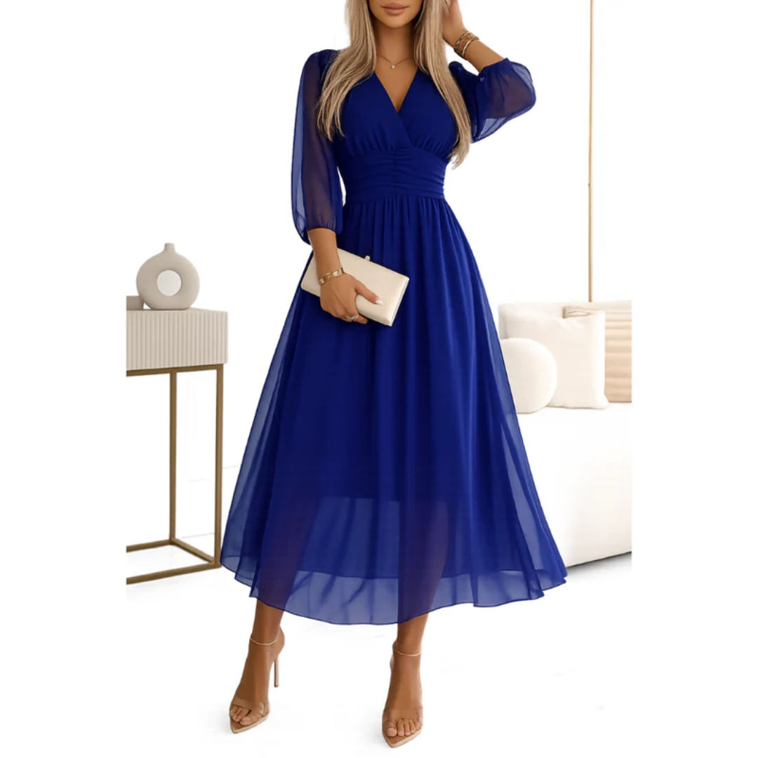 Festliches Sommerkleid mit 3/4-Ärmel | Midi