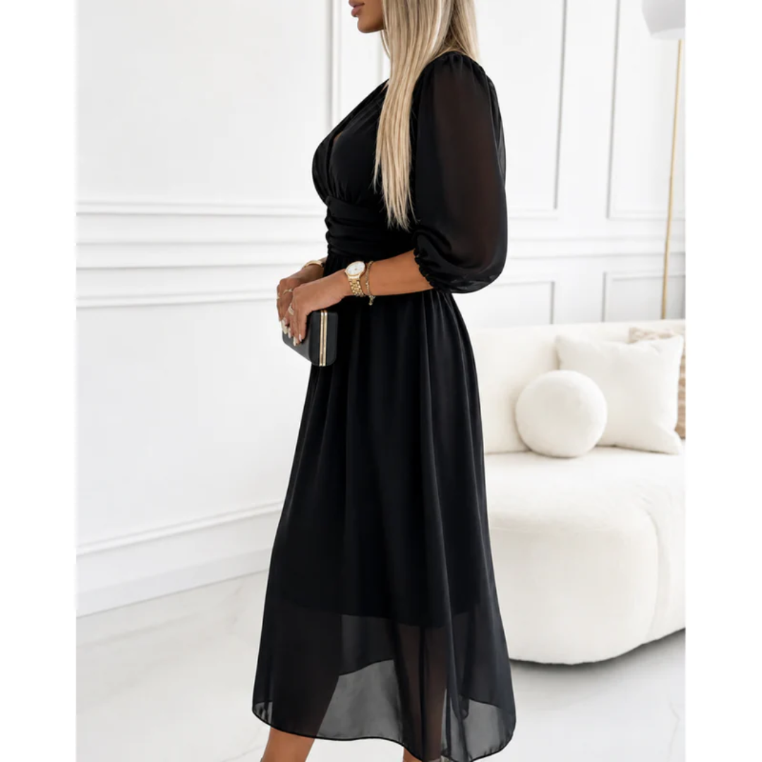 Festliches Sommerkleid mit 3/4-Ärmel | Midi