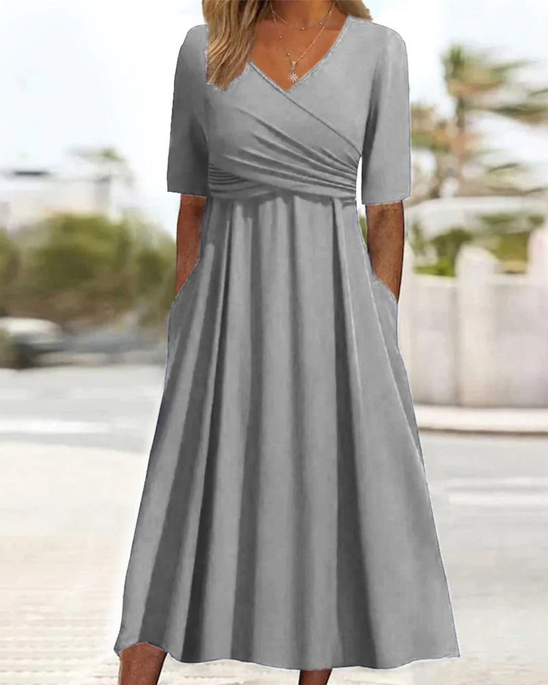 Festliches Wickel Abendkleid | Midi
