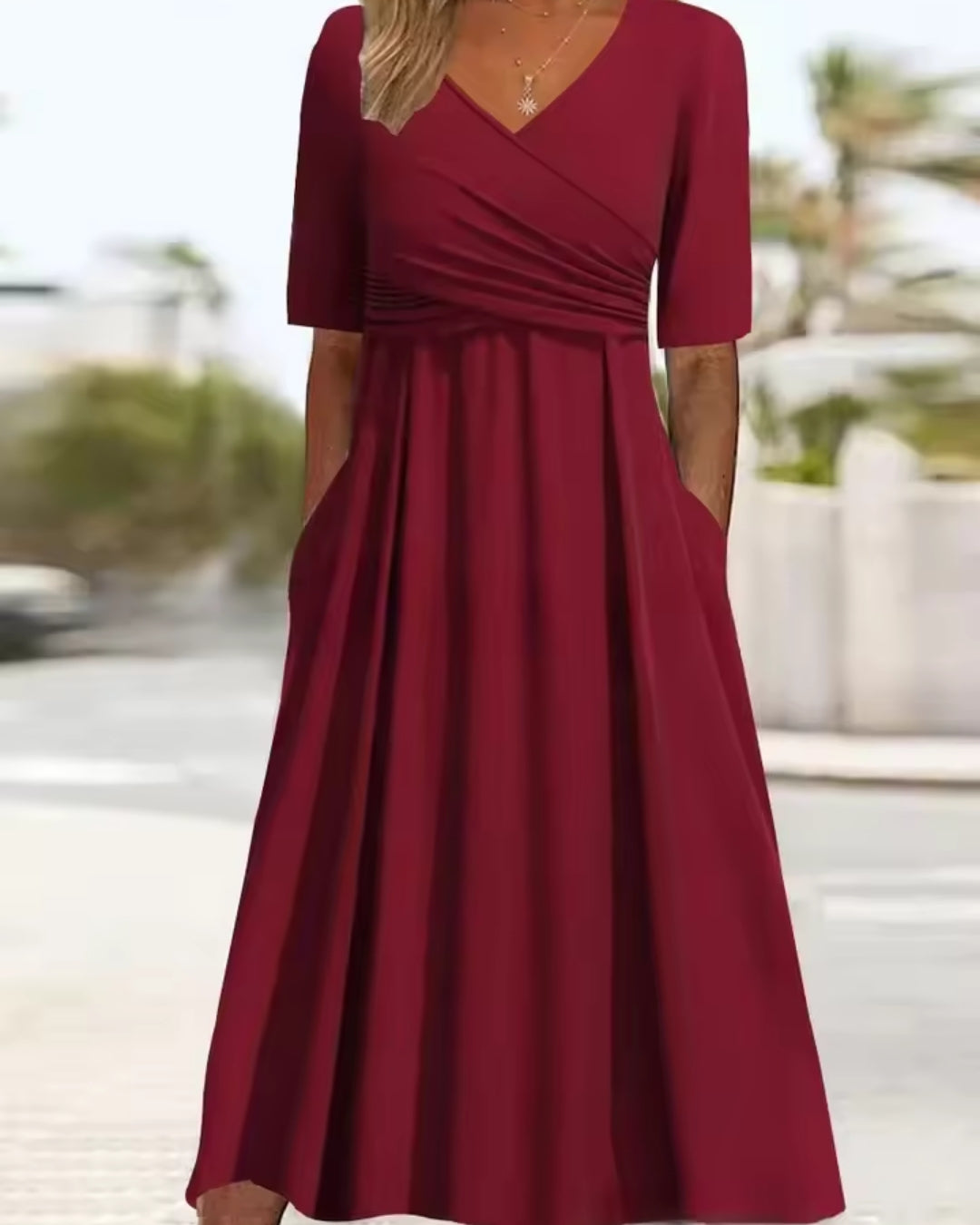 Festliches Wickel Abendkleid | Midi