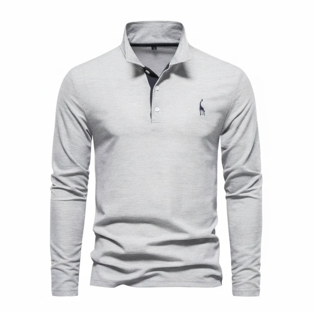 Fiete | Herren Poloshirt Langarm Mit Kontrast Für Alltag