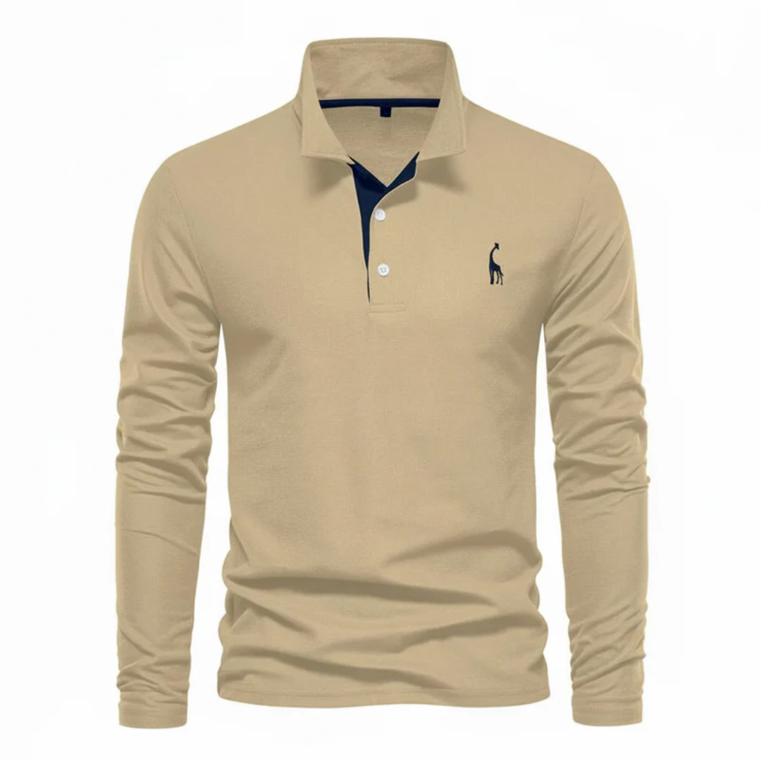 Fiete | Herren Poloshirt Langarm Mit Kontrast Für Alltag