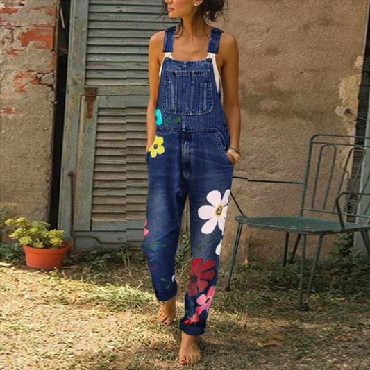 Figurbetonter Damen-Overall – Bequemer und schicker Overall mit Blumenmuster