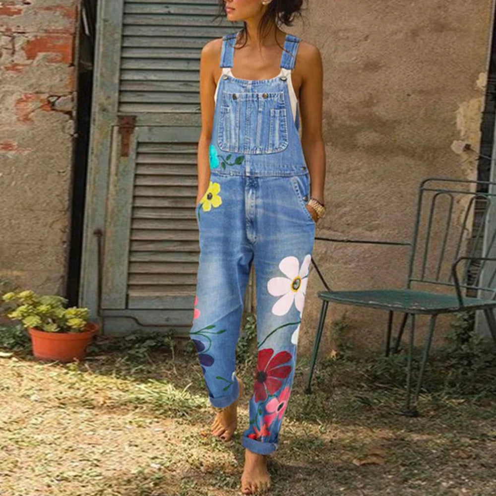 Figurbetonter Damen-Overall – Bequemer und schicker Overall mit Blumenmuster