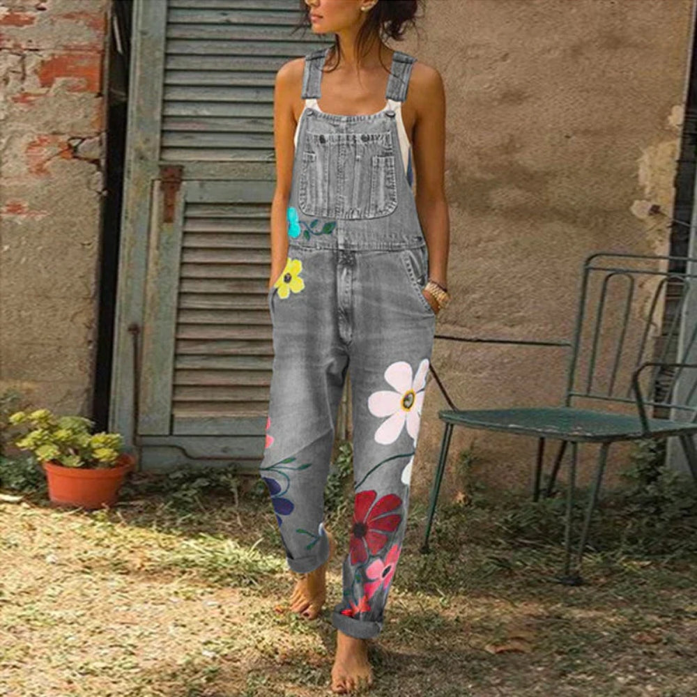 Figurbetonter Damen-Overall – Bequemer und schicker Overall mit Blumenmuster