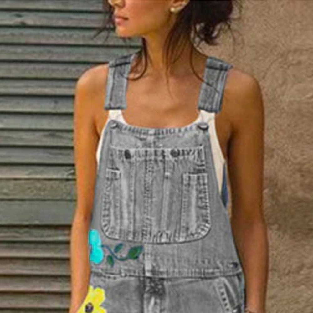 Figurbetonter Damen-Overall – Bequemer und schicker Overall mit Blumenmuster