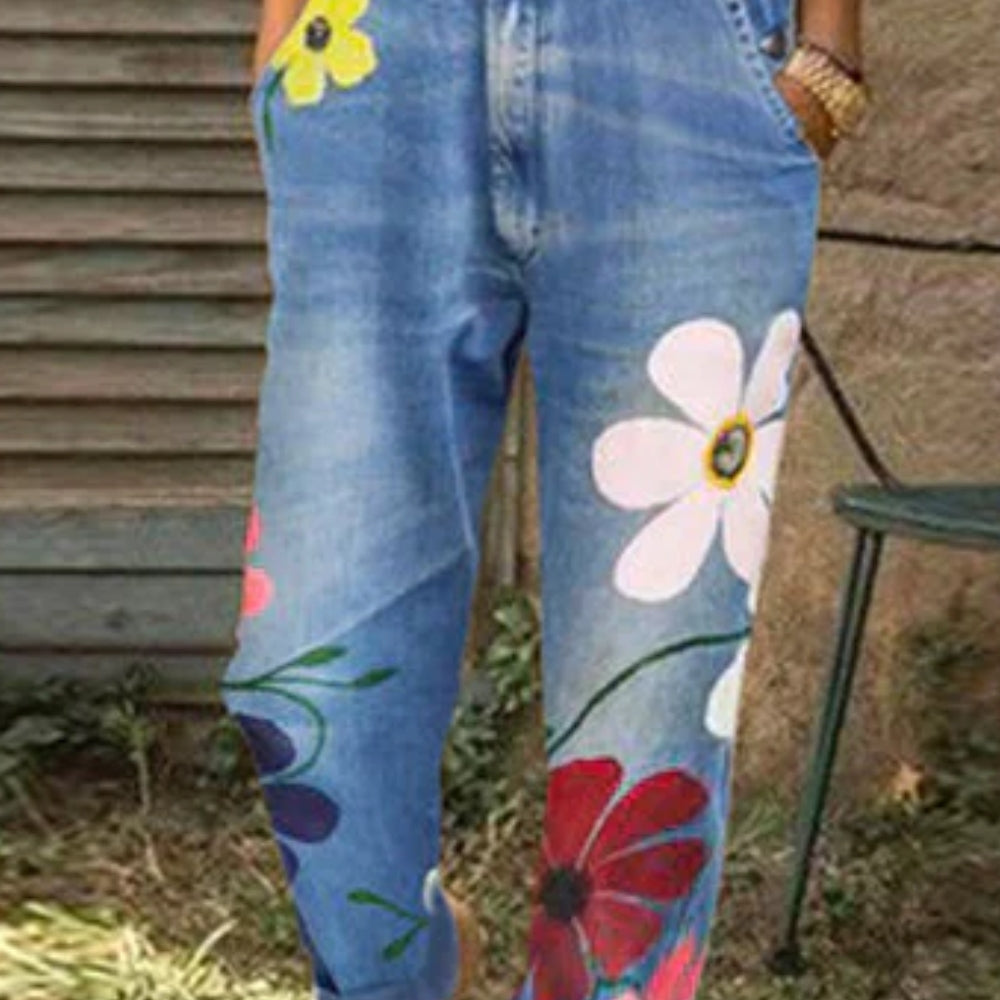 Figurbetonter Damen-Overall – Bequemer und schicker Overall mit Blumenmuster