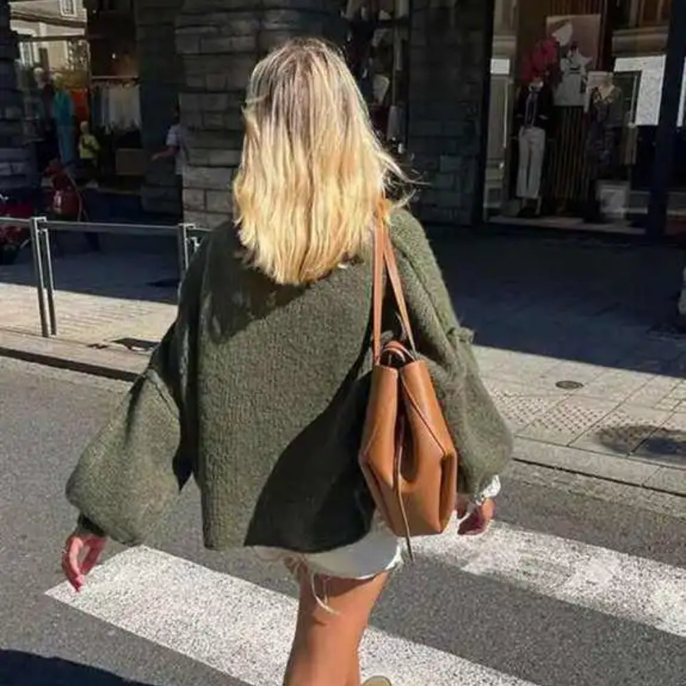 Flauschiger Pullover in Übergröße - Bequemer Rundstrick für Frauen