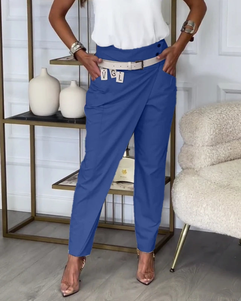 Freizeithosen - Unregelmäßiges Design mit Taschen für Frauen