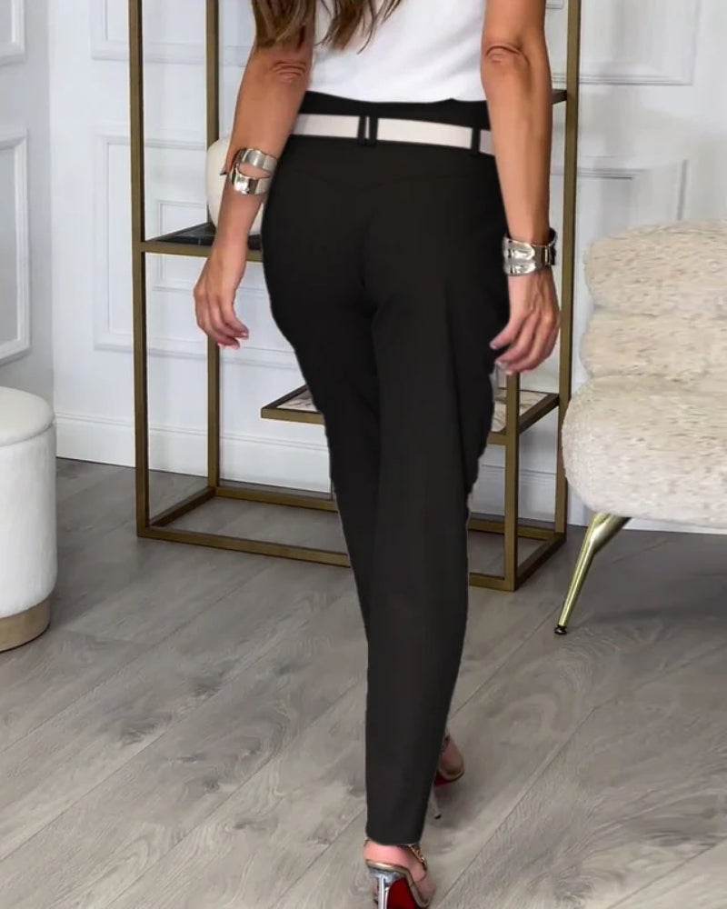 Freizeithosen - Unregelmäßiges Design mit Taschen für Frauen