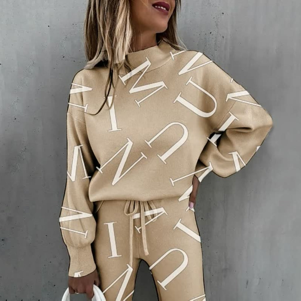 Freizeitoutfit für Damen – Bequemes zweiteiliges Trainingsanzug-Set