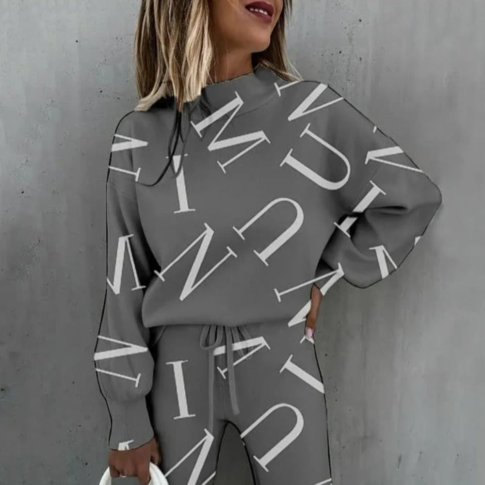 Freizeitoutfit für Damen – Bequemes zweiteiliges Trainingsanzug-Set