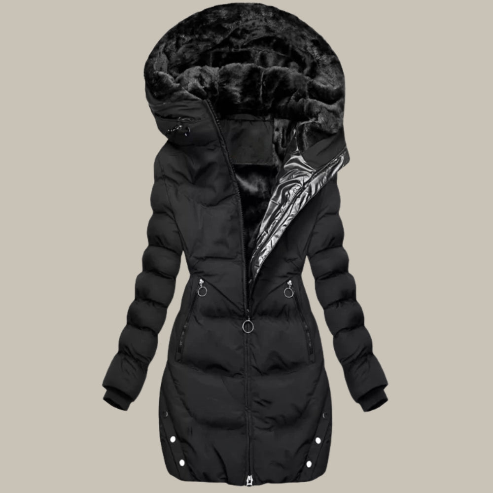 Gefütterte Winterjacke für Frauen - lange Passform für kaltes Wetter
