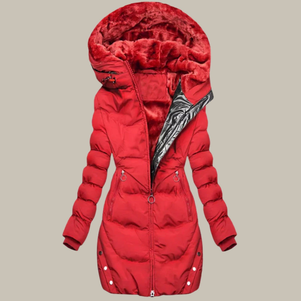 Gefütterte Winterjacke für Frauen - lange Passform für kaltes Wetter