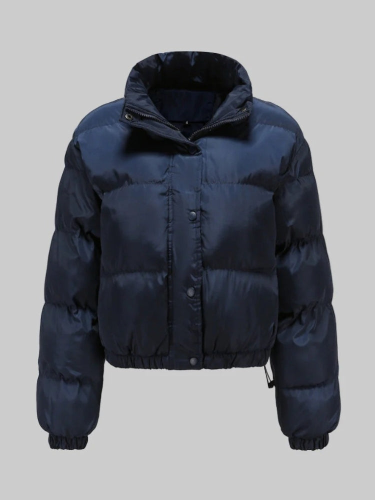 Gesteppte Pufferjacke – Glänzende Damen-Winterjacke mit Kragen