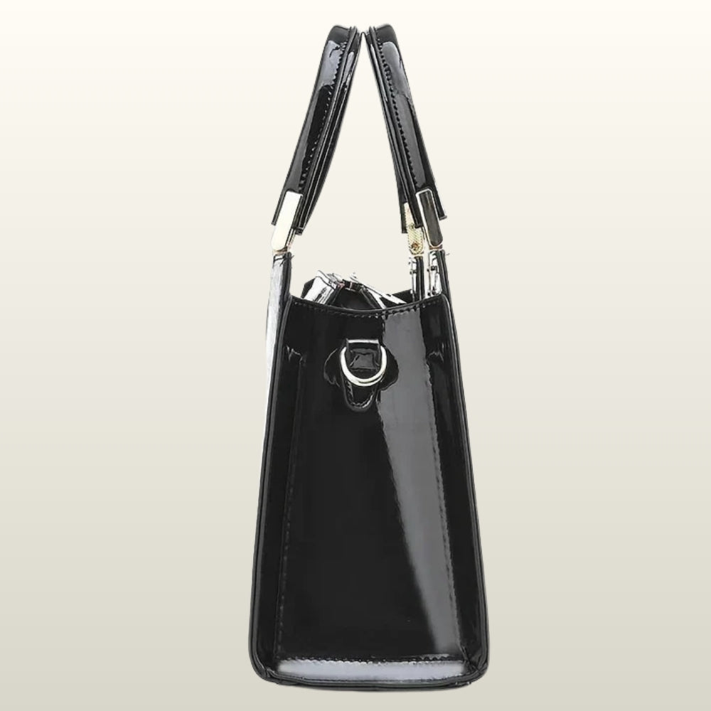 Glänzende Damenhandtasche – Klassische Form für Alltag und Abend
