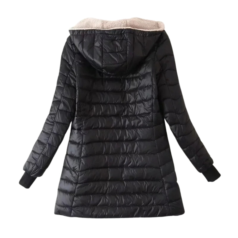 Glänzende, Gesteppte Damen-Puffer-Winterjacke – Wärmend und Wasserabweisend