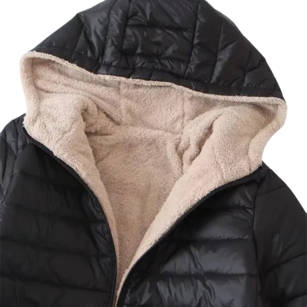 Glänzende, Gesteppte Damen-Puffer-Winterjacke – Wärmend und Wasserabweisend