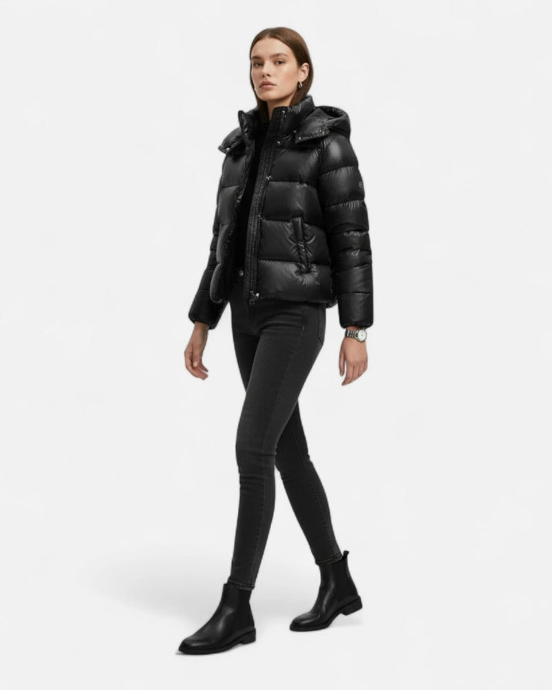 Glänzende Pufferjacke – Damen Winterjacke mit moderner Silhouette