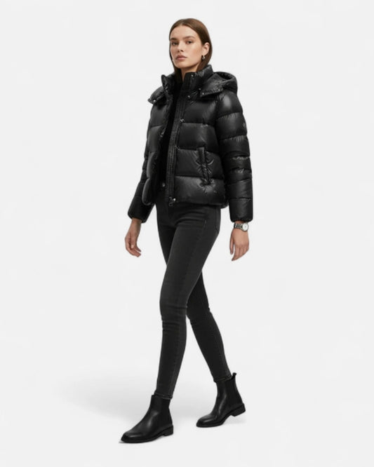 Glänzende Pufferjacke – Damen Winterjacke mit moderner Silhouette
