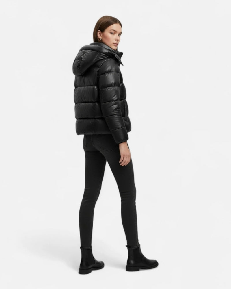 Glänzende Pufferjacke – Damen Winterjacke mit moderner Silhouette