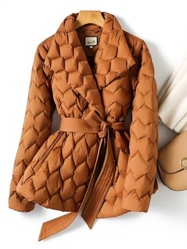 Glänzende Damen-Winterjacke – Leichter Kälteschutz mit Kragen