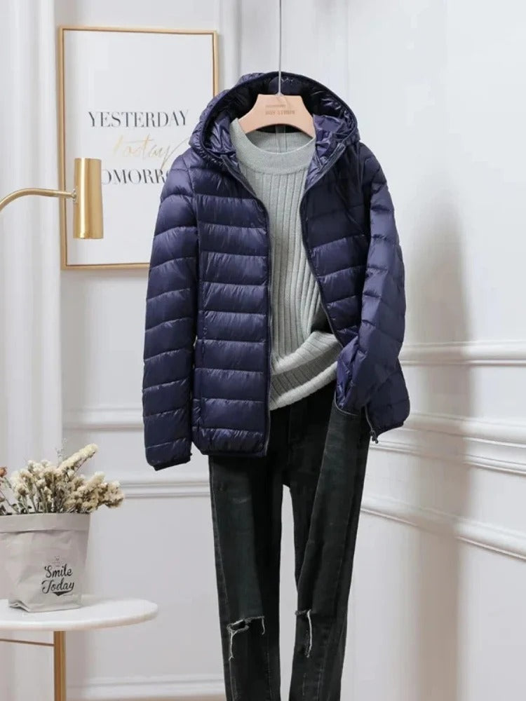 Glänzende Winterjacke – Leichter Kälteschutz für Frauen