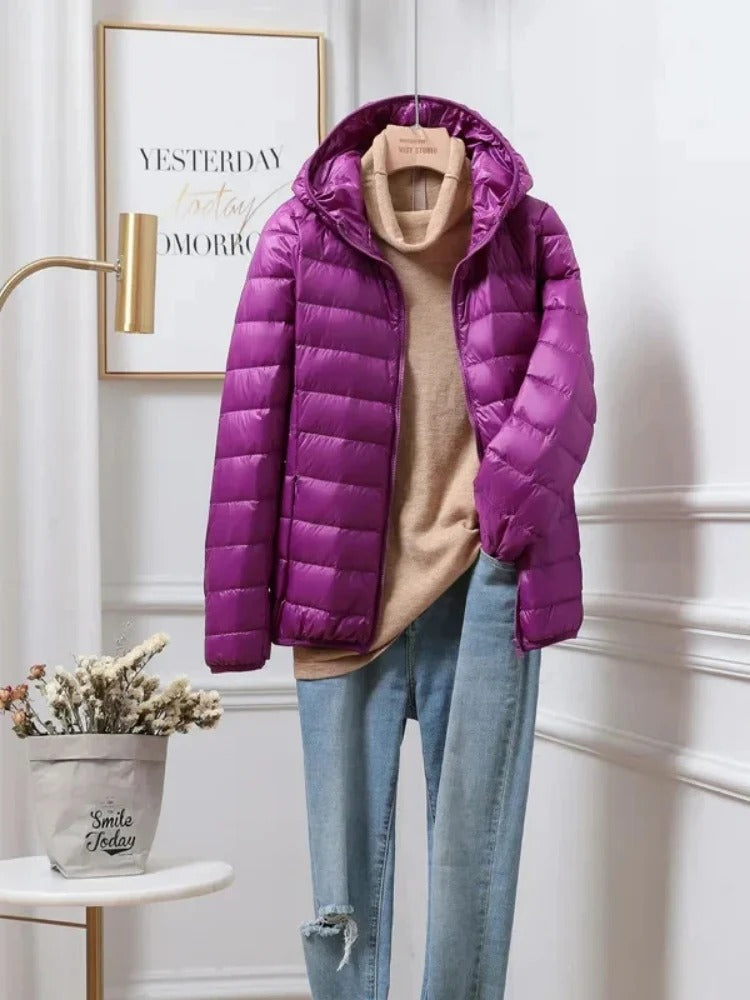 Glänzende Winterjacke – Leichter Kälteschutz für Frauen