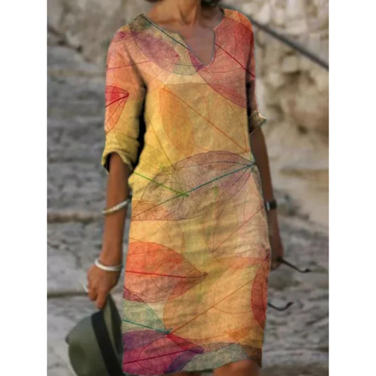 Gudrun | Damen Sommerkleid Midi Mit Print
