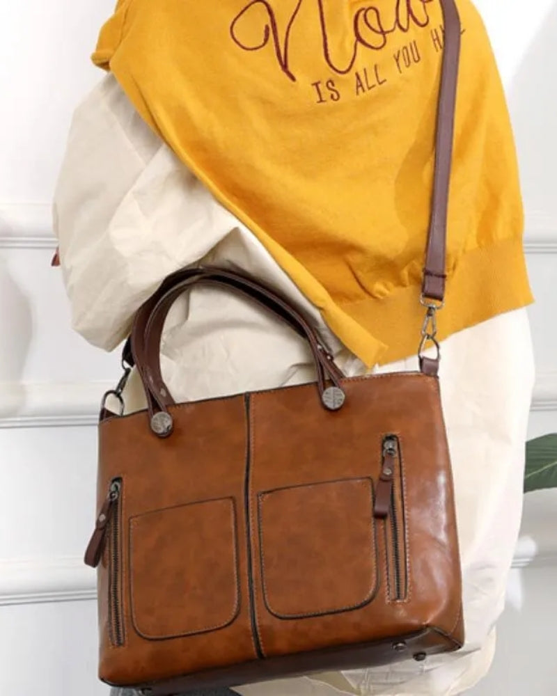 Handtasche – Multi-Pocket-Design mit abnehmbarem Riemen