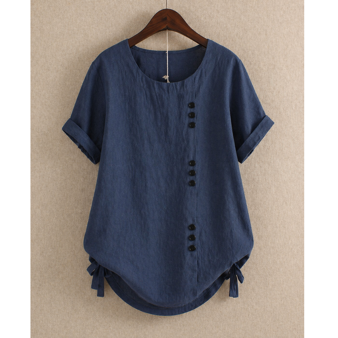 Hannelore | Damen Sommer Bluse Mit Knöpfen