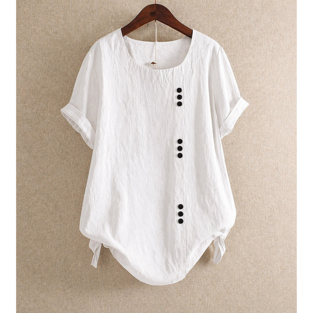 Hannelore | Damen Sommer Bluse Mit Knöpfen