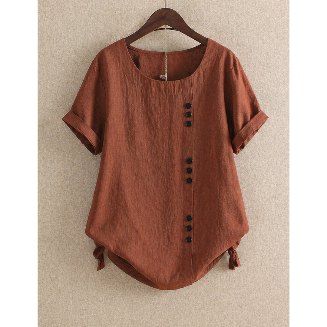 Hannelore | Damen Sommer Bluse Mit Knöpfen