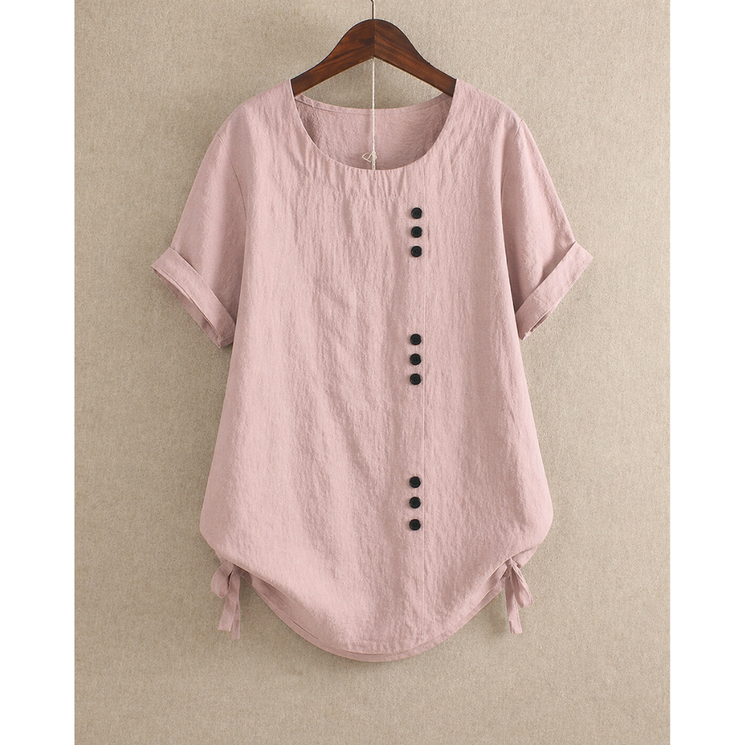 Hannelore | Damen Sommer Bluse Mit Knöpfen