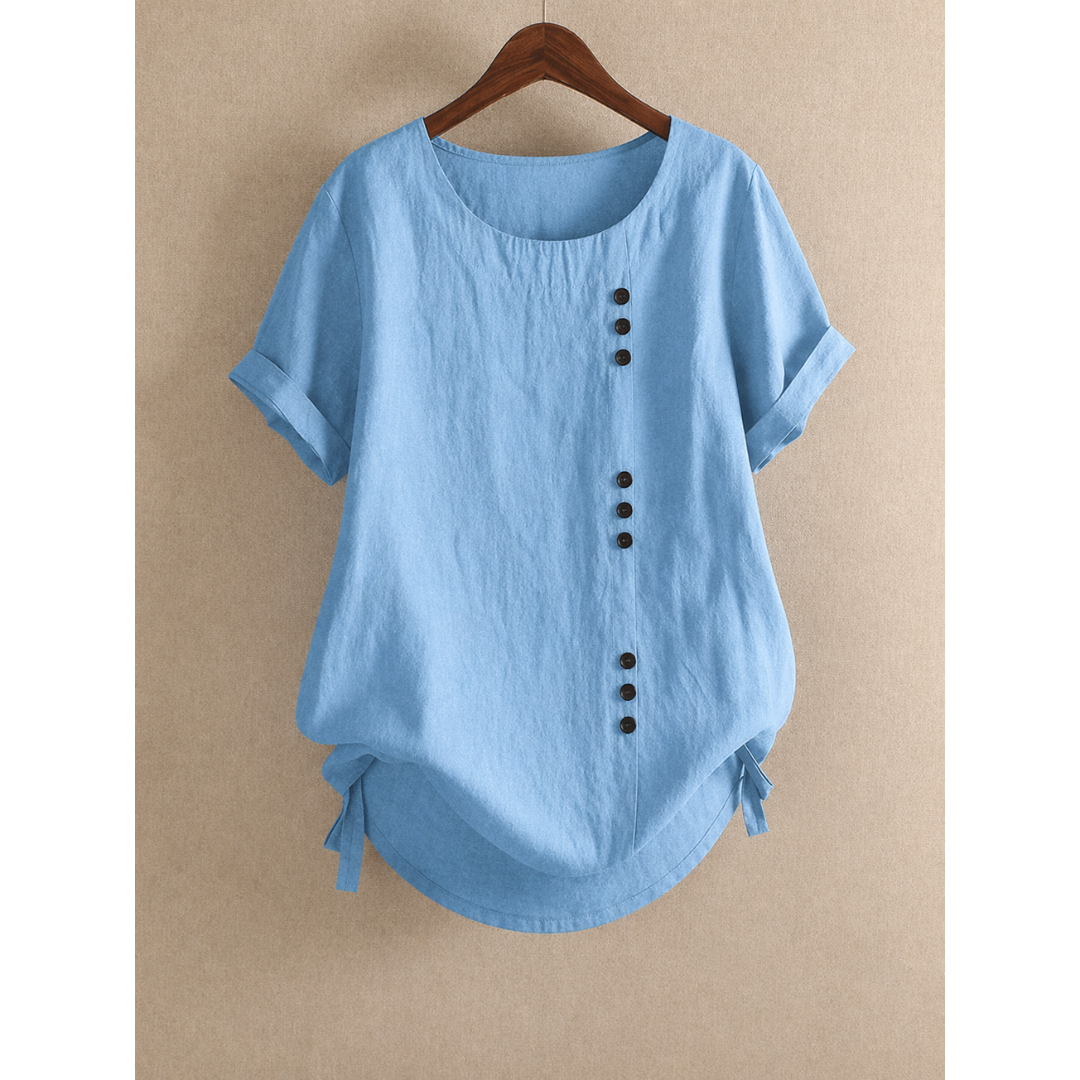 Hannelore | Damen Sommer Bluse Mit Knöpfen