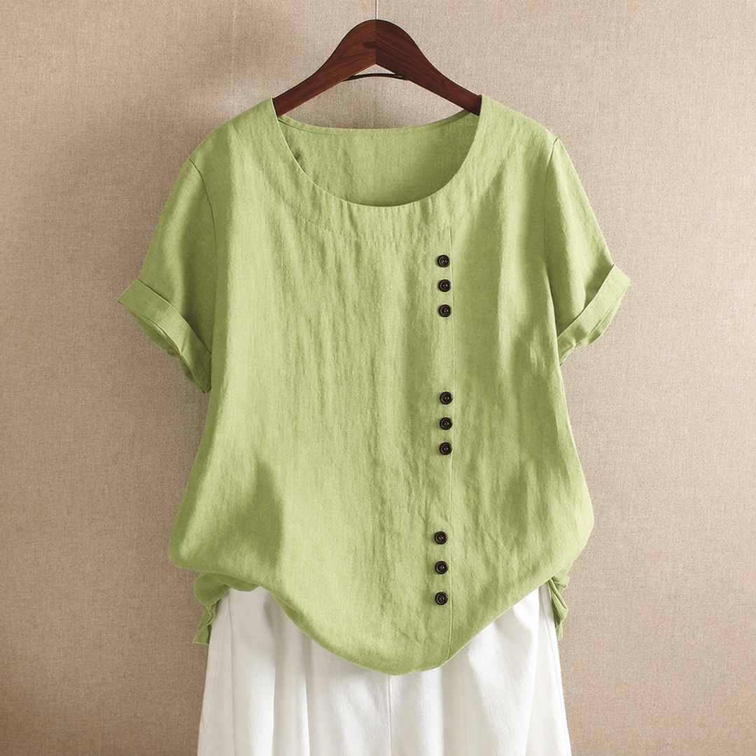 Hannelore | Damen Sommer Bluse Mit Knöpfen