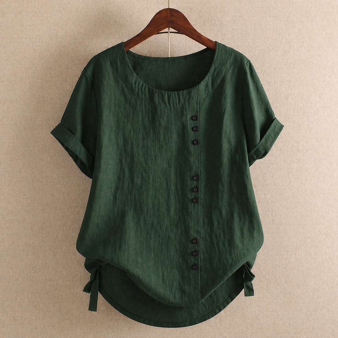 Hannelore | Damen Sommer Bluse Mit Knöpfen