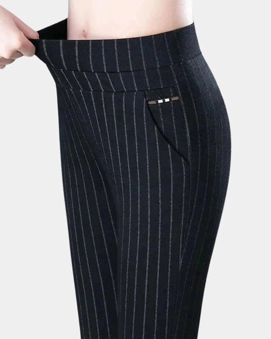 Hochtaillierte Stretch-Hose für Frauen – Schwarze schmal geschnittene Hose