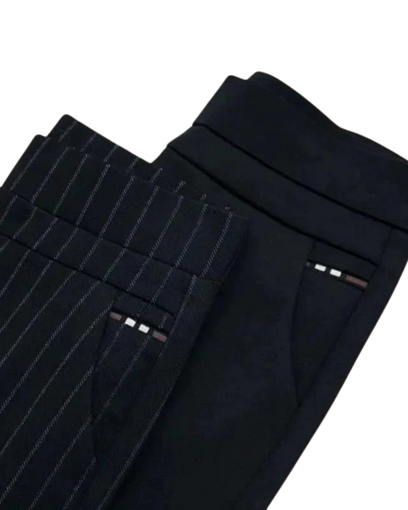 Hochtaillierte Stretch-Hose für Frauen – Schwarze schmal geschnittene Hose