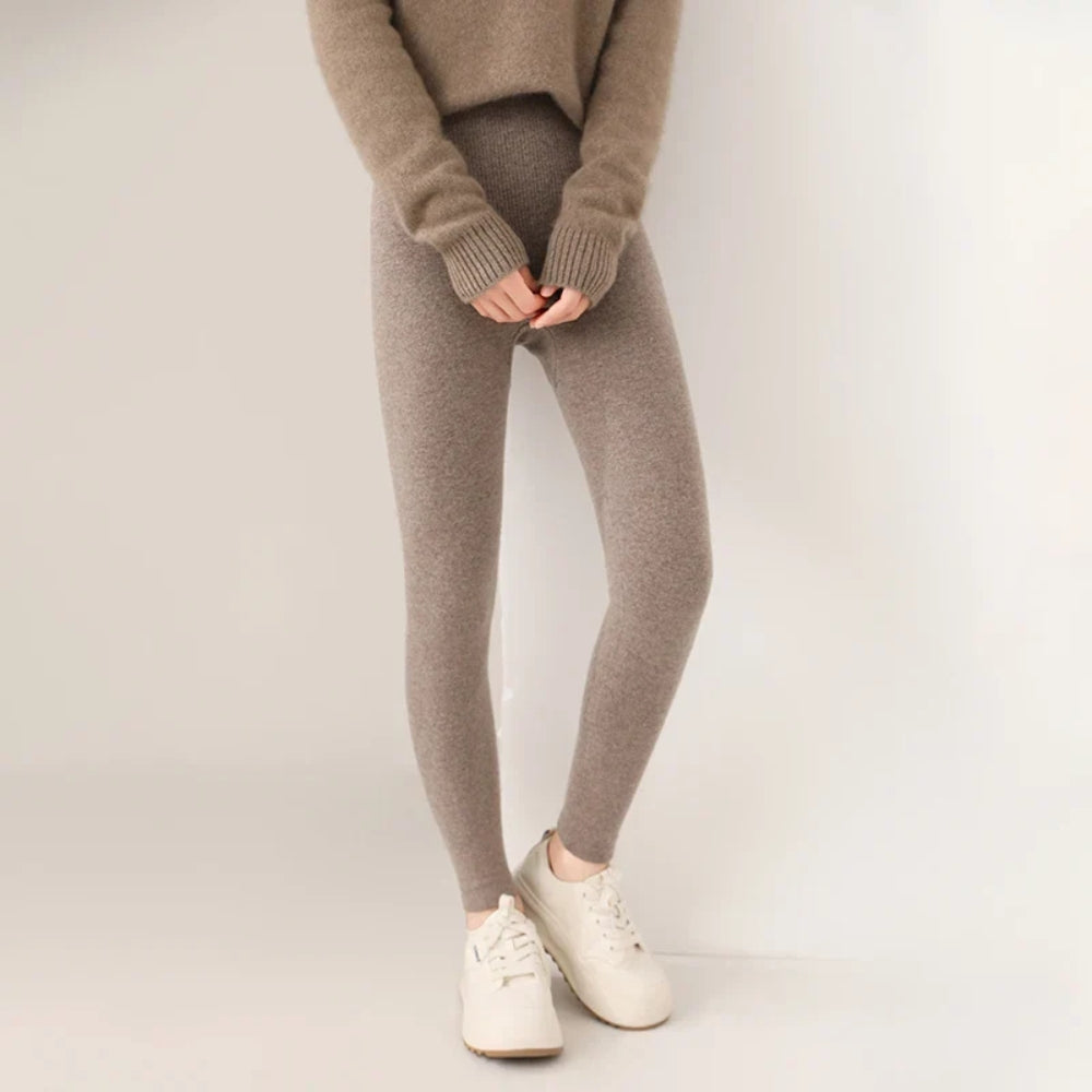 Hochtaillierte Strick-Leggings - Atmungsaktive Slim Fit