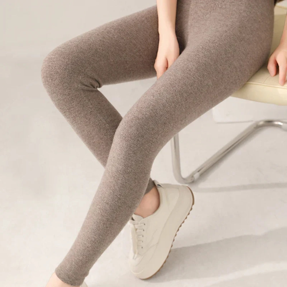 Hochtaillierte Strick-Leggings - Atmungsaktive Slim Fit