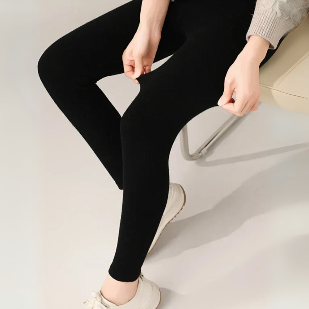 Hochtaillierte Strick-Leggings - Atmungsaktive Slim Fit