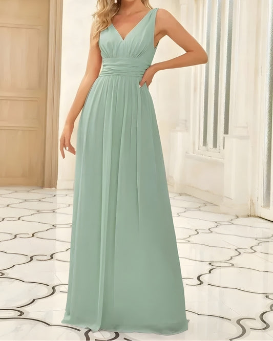 Hochzeitskleid Damen Maxi | V-Ausschnitt