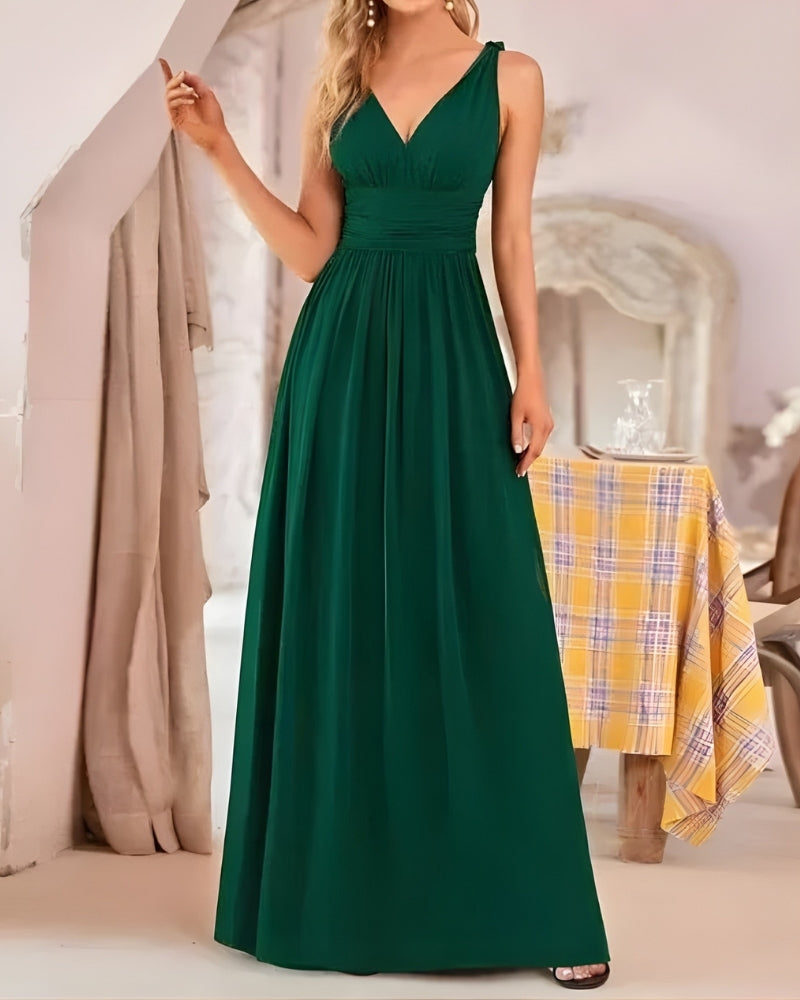 Hochzeitskleid Damen Maxi | V-Ausschnitt